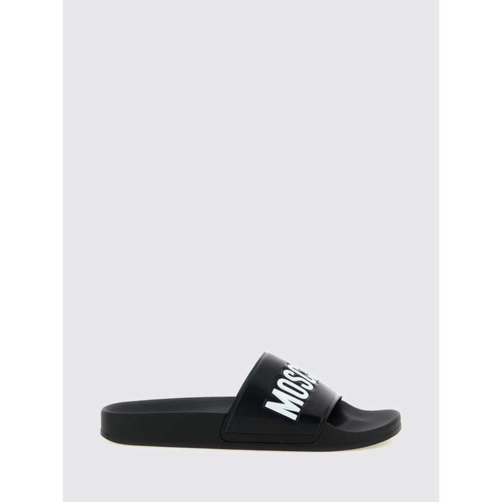 Moschino Couture Rubber Slides With A Contrasting Printed Logo